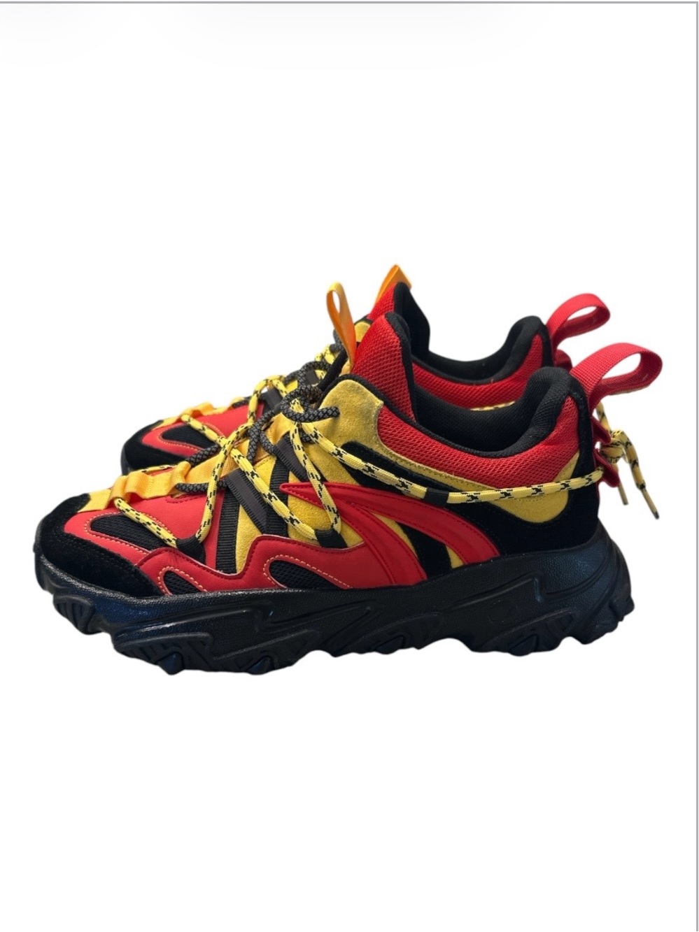 Javi Tremendous Chunky Sneakers Red Yellow Black Size 9 US Streetwear